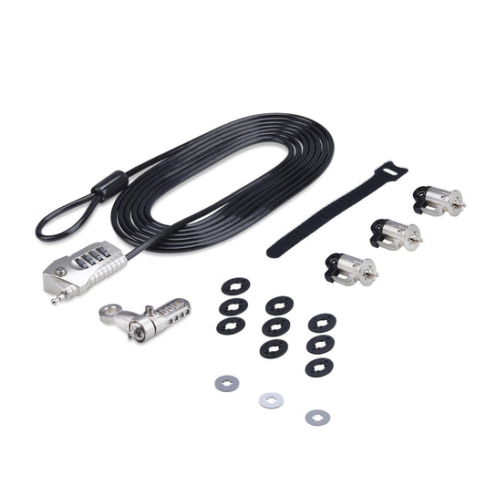 StarTech.com Laptop/Desktop & Peripheral Lock Kit, Theft-Deterring Security Lock, K-Slot, 10ft (3m) Steel Cable, 3x Devices, User-Resettable 4-Digit Lock - TAA product image