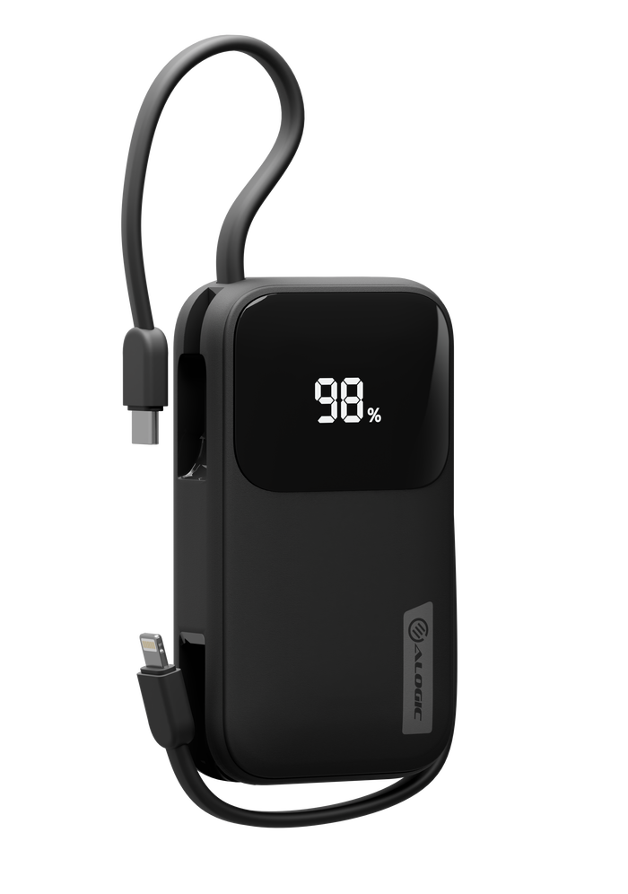 ALOGIC 10kmAh 20W Tand PB USB-C & lighting Blk (AL10KPBTN-BLK)