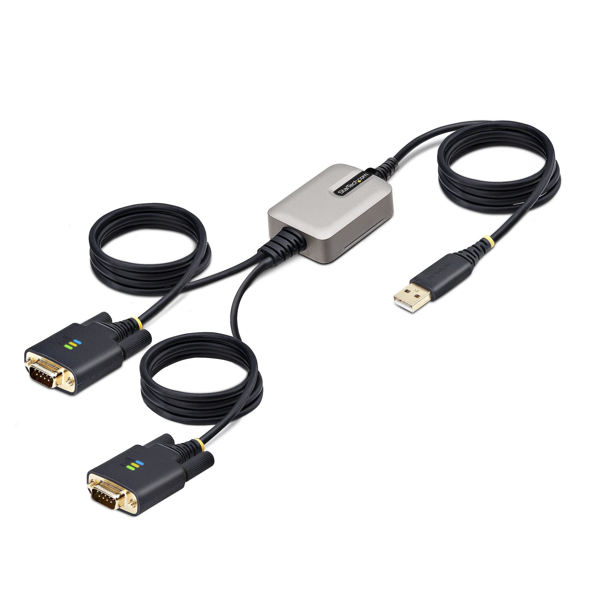 StarTech.com 13ft (4m) 2-Port USB to Serial Adapter Cable, Interchangeable DB9 Screws/Nuts, COM Retention, USB-A to DB9 RS232, FTDI, Level-4 ESD Protection, Windows/macOS/ChromeOS/Linux - R… product image