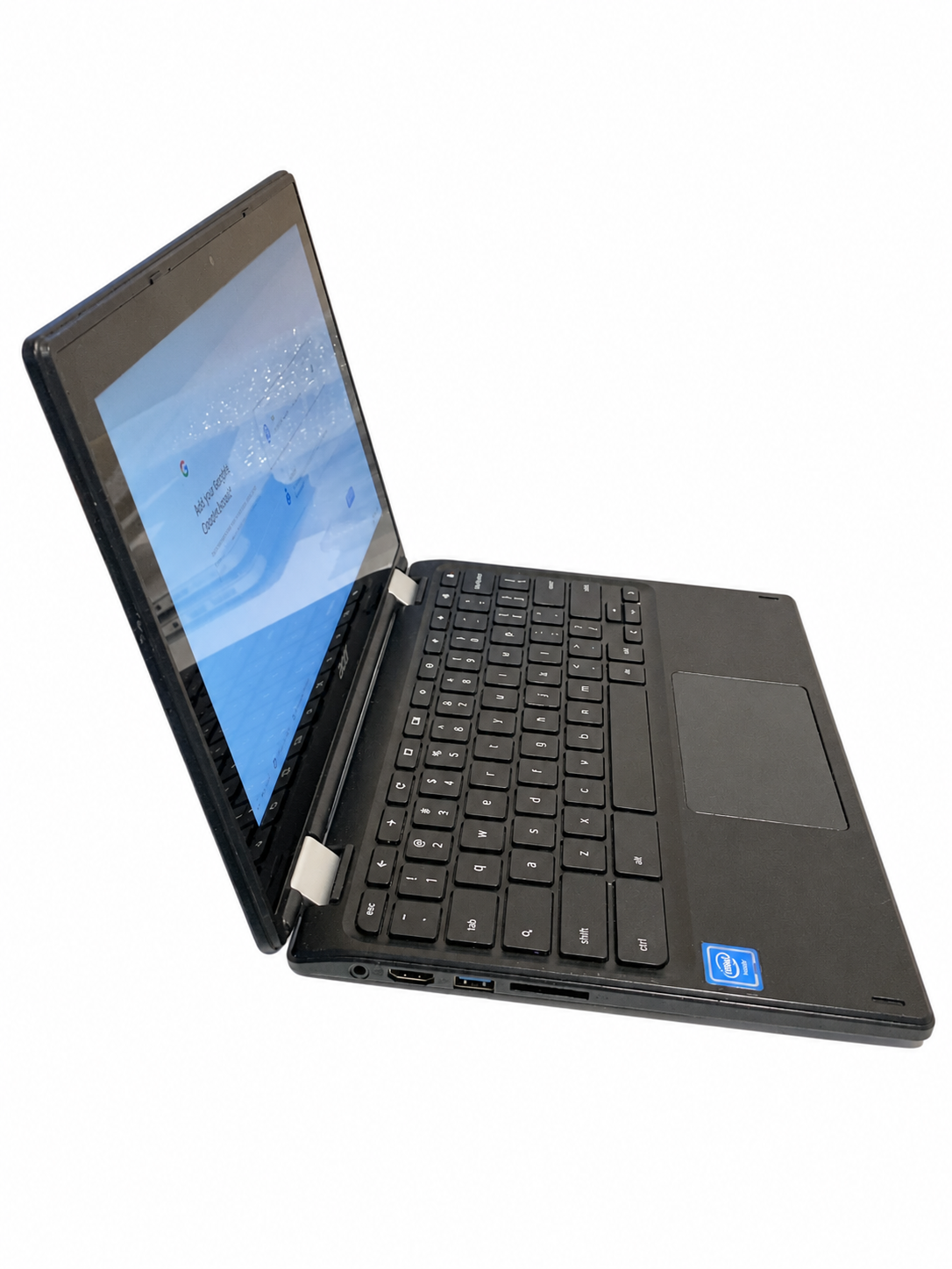 Acer Chromebook C738T-C44Z left-side ports, actual refurbished unit