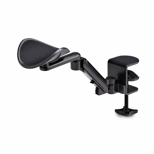 StarTechAdjustable Arm Rest for Office Desk, Ergonomic Arm/Elbow Support, 360-Degree Rotation, Clamp-On/No Drill Installation, Black
