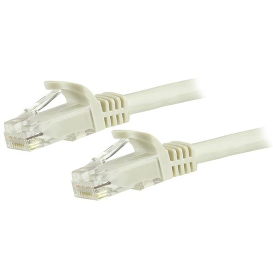 StarTech.com 1.5m CAT6 Ethernet Cable - White CAT 6 Gigabit Ethernet Wire -250MHz 100W PoE RJ45 UTP Network/Patch Cord Snagless w/Strain Relief Individually Tested - StarTech.com