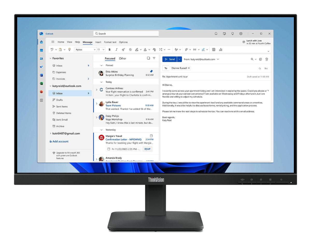 Lenovo ThinkVision S24-4e computer monitor 60.5 cm (23.8") 1920 x 1080 pixels Full HD LED Black - Lenovo