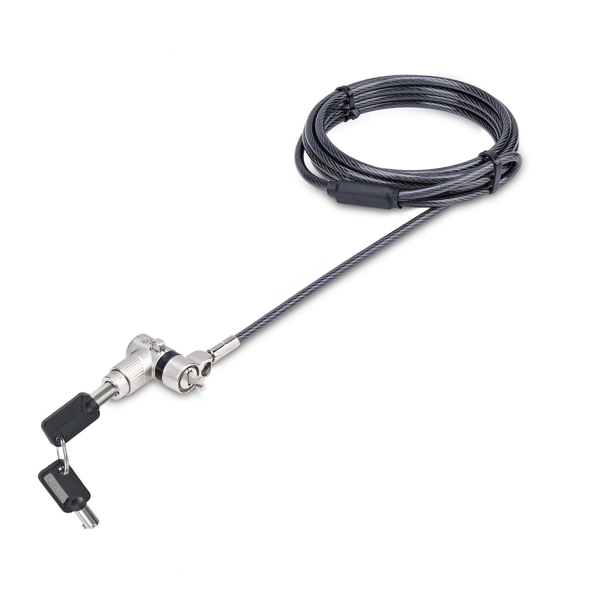 StarTech.com Universal Laptop Lock 6.6ft (2m), Security Cable For Notebooks Compatible With Noble Wedge/Nano/K-Slot, Keyed Locking Cable, Anti-Theft Cut-Resistant Carbon Steel Cable - TAA product image