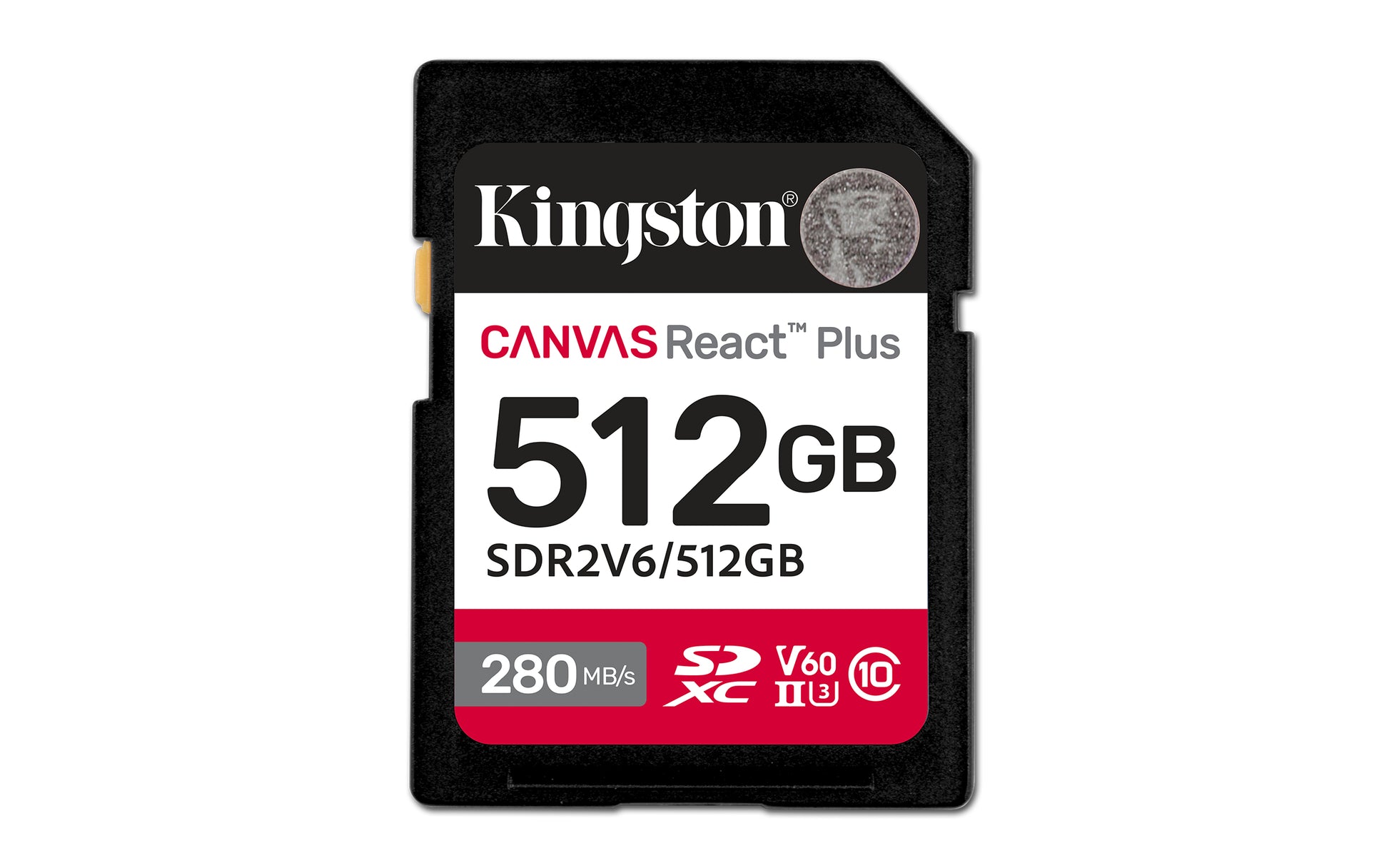 Kingston Technology 512GB Canvas React Plus SDXC UHS-II 280R/150W U3 V60 for Full HD/4K product image