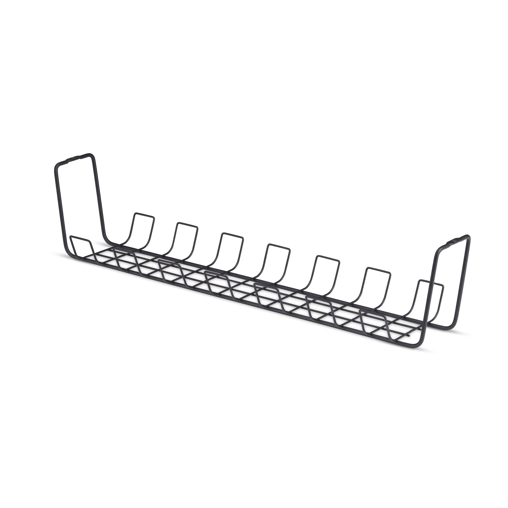 StarTech.com Under Desk Cable Management Tray, 24" Long, Metal Basket Style Cable Organizer, Screw-On Installation, Power Bar Holder, Metal, Black, TAA-Compliant product image