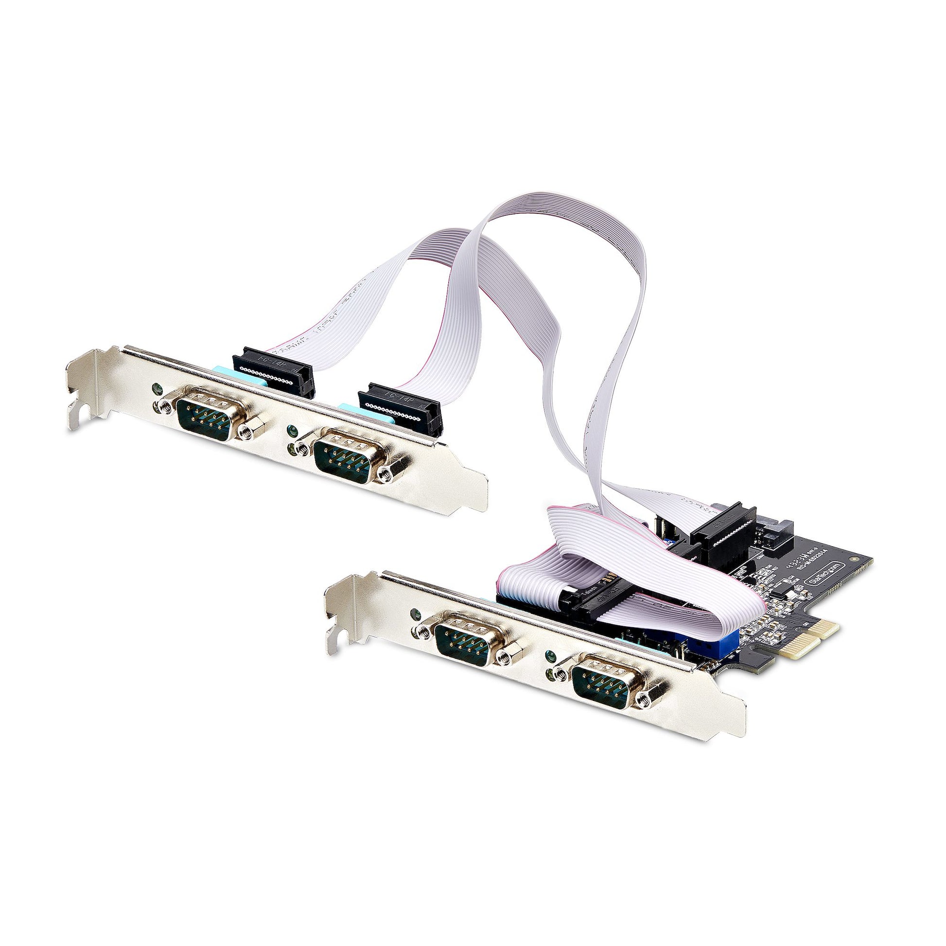 StarTech.com 4-Port Serial PCIe Card, Quad-Port PCI Express to RS232/RS422/RS485 (DB9) Serial Card, Low-Profile Bracket Incl., 16C1050 UART, Windows/Linux, TAA Compliant - Level-4 ESD Prote… product image