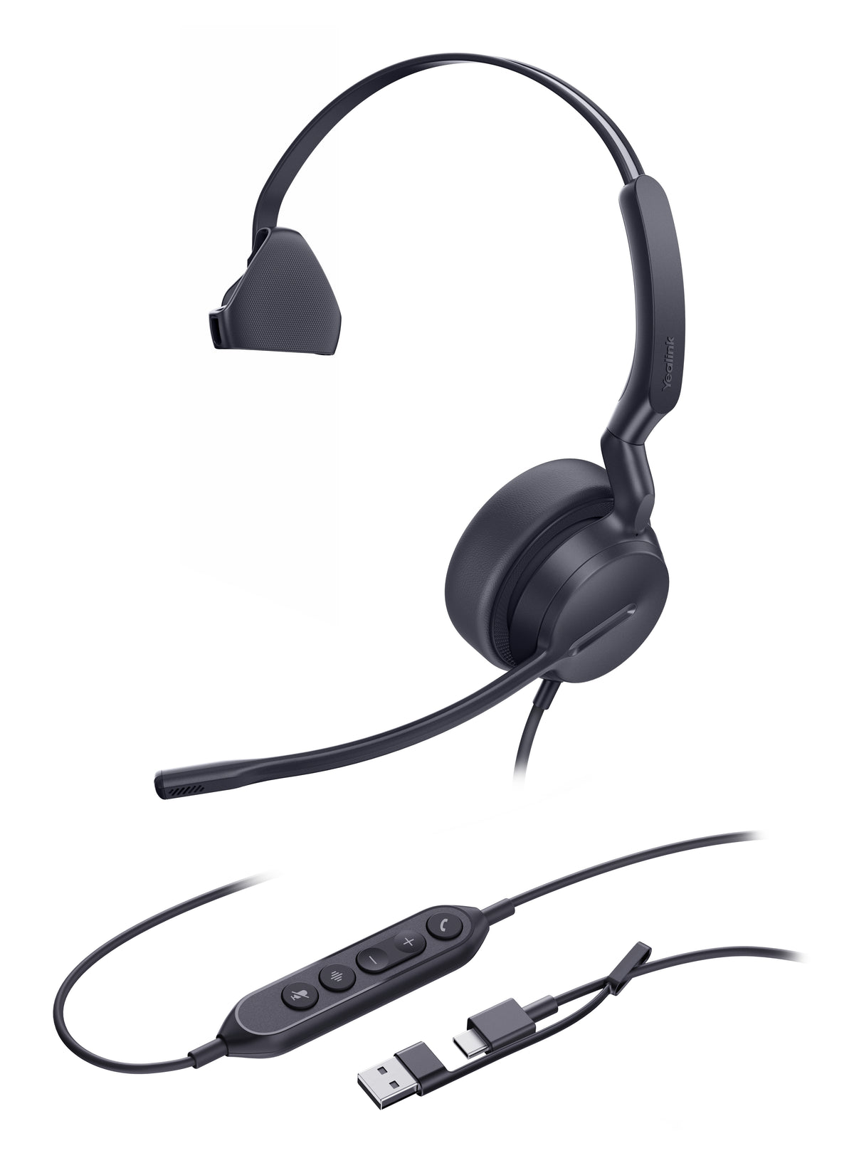 Yealink UH42 Mono USB-C/A Headset Wired Head-band Calls/Music USB Type-C / USB Type-A Black product image