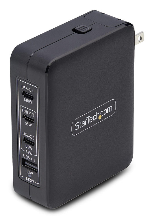 StarTech.com 140W USB-C Wall Charger, 3x USB-C/1x USB-A, PD 3.1 International GaN Power Adapter for MacBook/Dell...