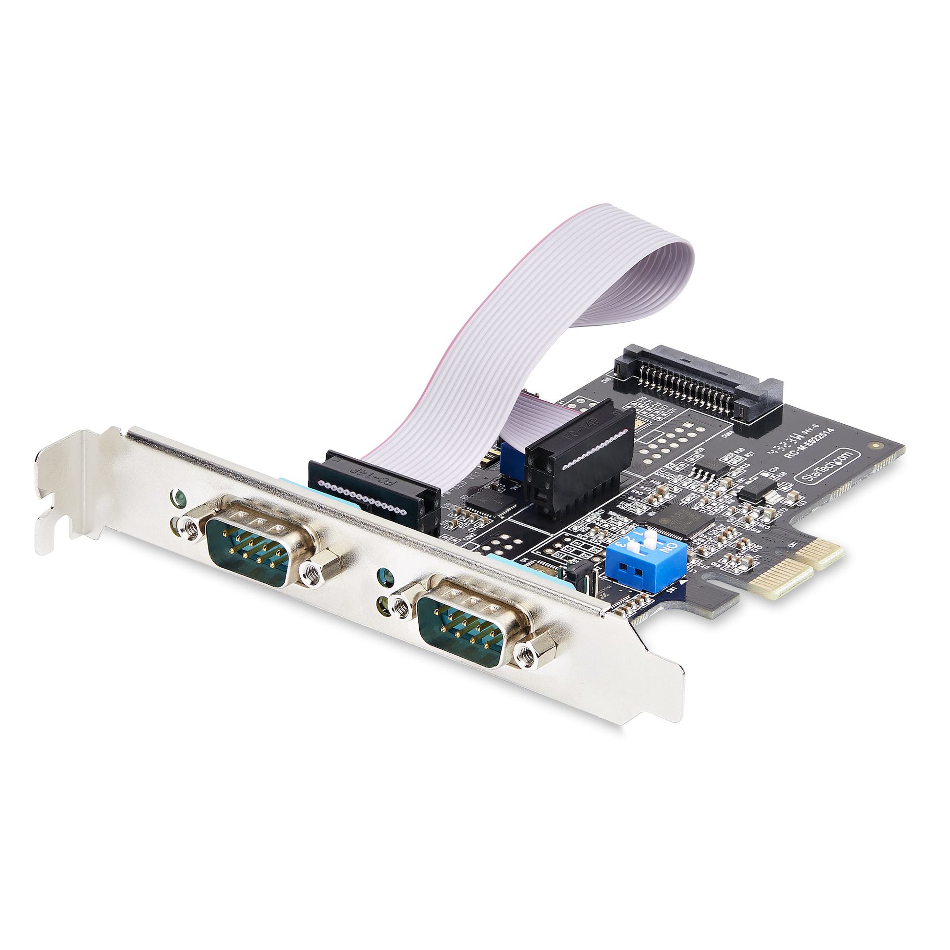 StarTech.com 2-Port Serial PCIe Card, Dual-Port PCI Express to RS232/RS422/RS485 (DB9) Serial Card, Low-Profile Brackets Incl., 16C1050 UART, Windows/Linux, TAA Compliant - Level-4 ESD Prot… product image