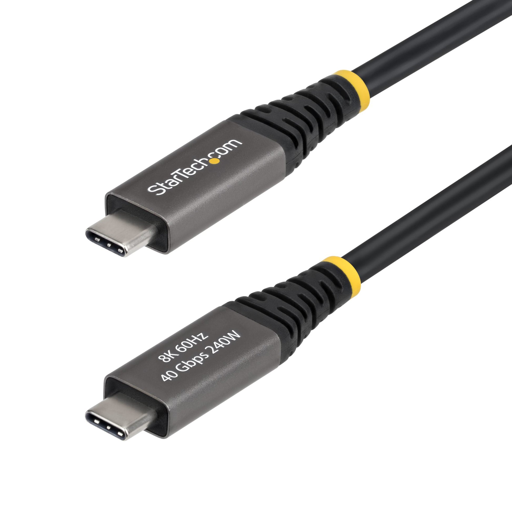 StarTech.com 2m (6ft) Active USB4 Cable, 40Gbps, 240W PD, 8K 60Hz/4K 240Hz DP2.1 DP40, TPE Jacket, Thunderbolt 4 Compatible USB-C Cable - Black USB-C Cord product image