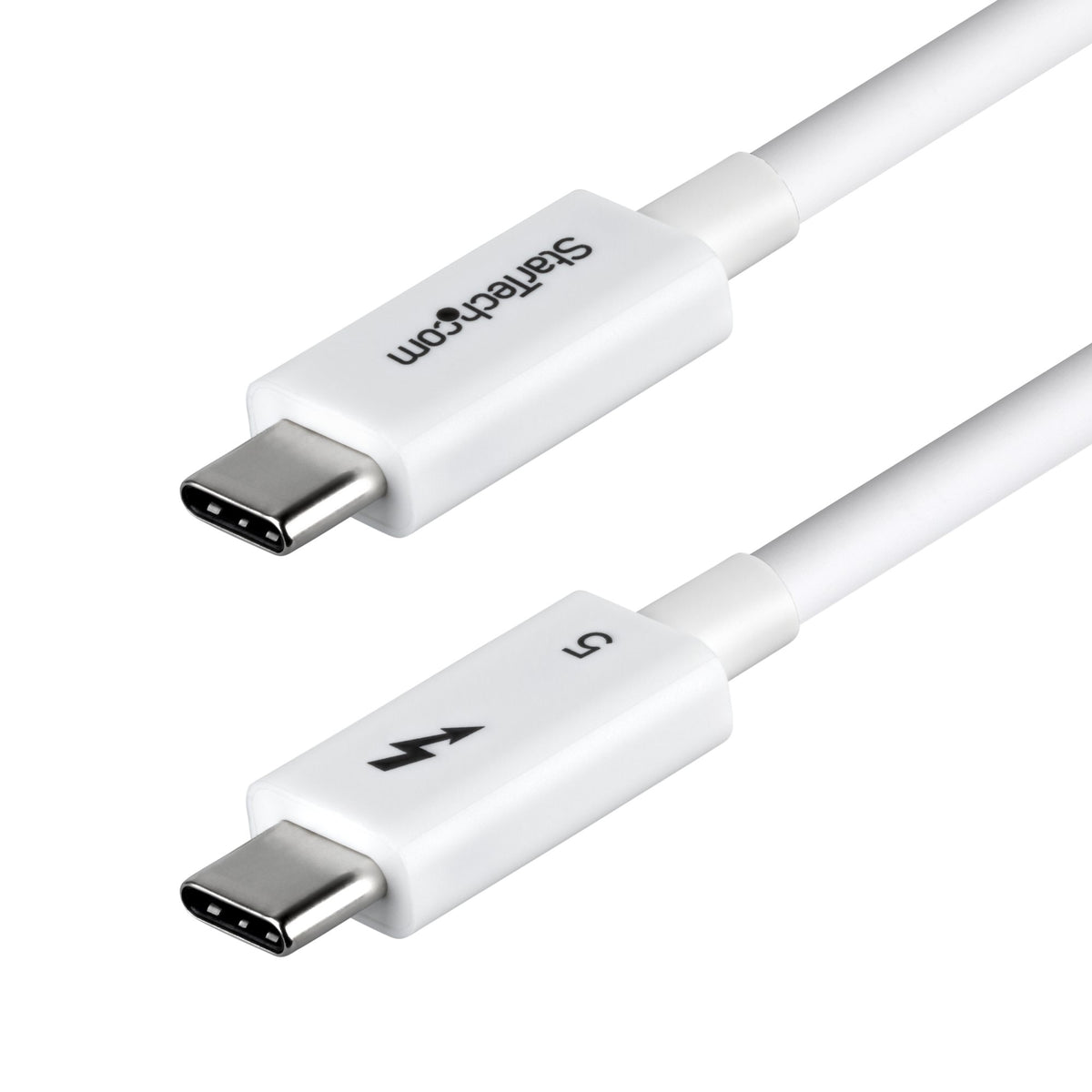 StarTech.com 2.6ft (80cm) Thunderbolt 5 Cable, 80Gbps/Up to 120Gbps, 240W PD, 8K 60Hz, Certified Thunderbolt Cable, Compatible w/Thunderbolt 4/USB4/USB-C - White - StarTech.com