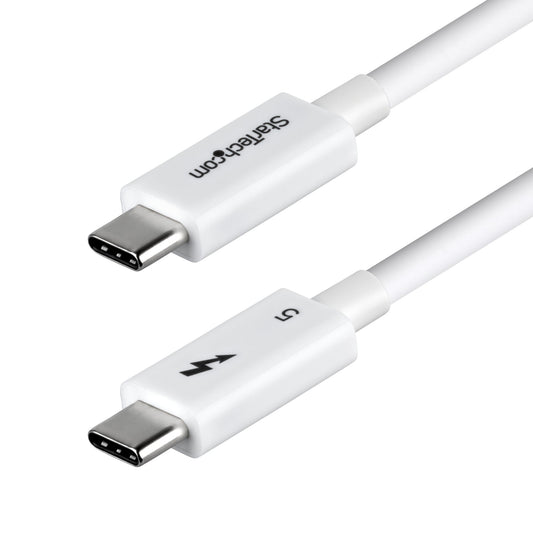 StarTech.com 3ft (1m) Thunderbolt 5 Cable, 80Gbps/Up to 120Gbps, 240W PD, 8K 60Hz, Certified Thunderbolt Cable, Compatible w/Thunderbolt 4/USB4/USB-C - White product image