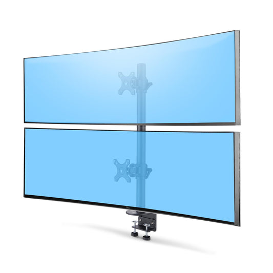 StarTech.com Desk Mount For 2x Vertically Stacked Monitors, Dual 49", Total 70lb (32kg), C-Clamp, Quick-Release VESA System, Widescreen 16:9/Ultrawide 32:9, TAA - StarTech.com