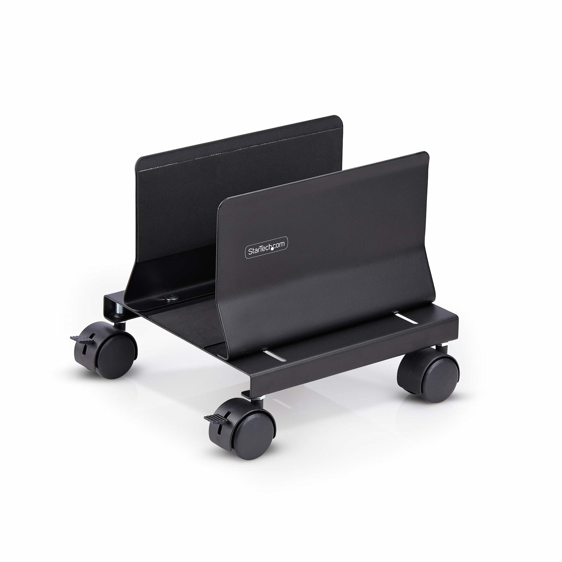 StarTech.com Computer Tower Cart, Rolling Mobile CPU Caddy on Wheels/Casters, Max Load 46.3lb/21kg, Adjustable PC Case Mount, Desktop Floor Stand, Steel Dolly, TAA product image