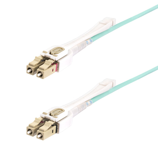 StarTech.com 5m (16.4ft) LC to LC (UPC) OM4 Multimode Fiber Optic Cable w/Push Pull Tabs, 50/125μm, 100G, Bend Insensitive, Low Insertion Loss - LSZH Fiber Jumper Cord product image