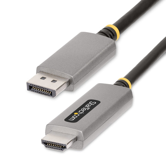 StarTech.com 6.6ft (2m) DisplayPort to HDMI Adapter Cable, 8K 60Hz, 4K 144Hz, HDR10, DP 1.4 to HDMI 2.1 Active Video Converter, DisplayPort Desktop to HDMI Monitor, M/M - DP to HDMI Cord product image