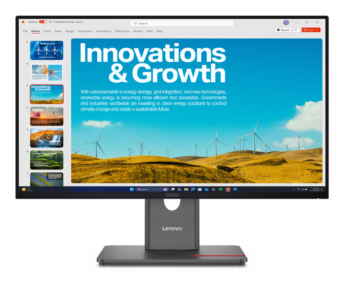 Lenovo ThinkVision P24QD-40 computer monitor 60.5 cm (23.8") 2560 x 1440 pixels Quad HD LCD Black - Lenovo