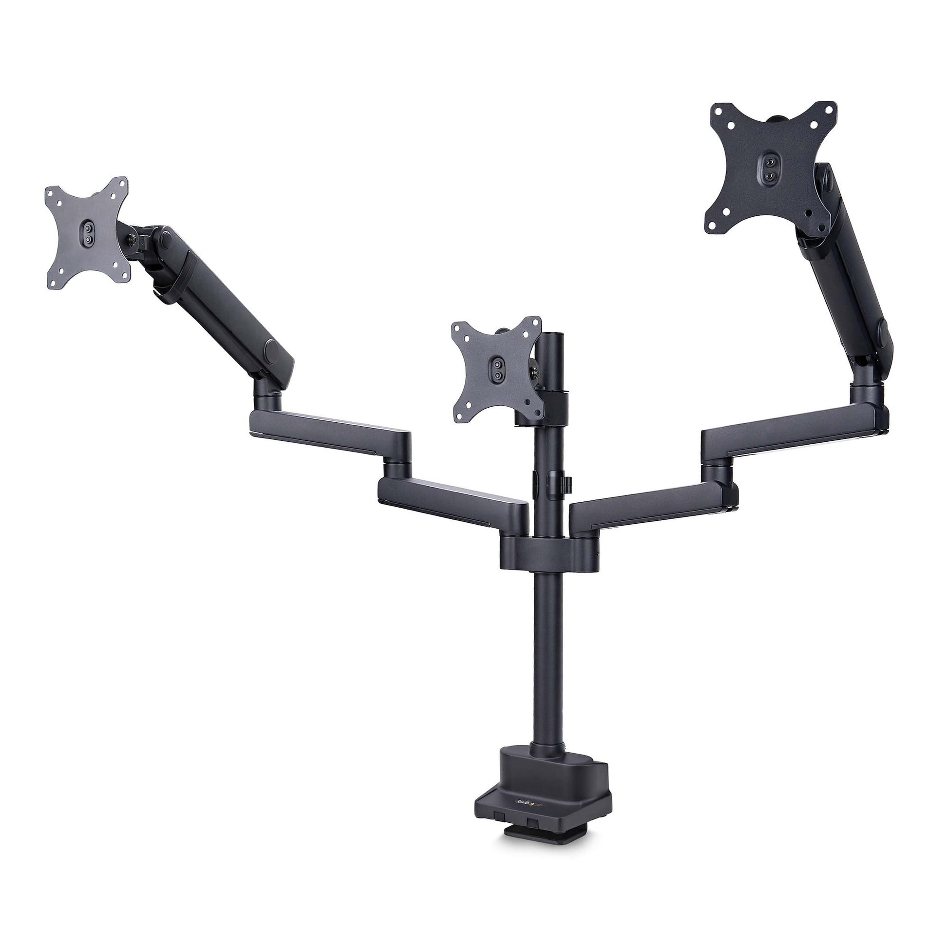 StarTech.com Desk Mount Triple Monitor Arm For Up To Three 27in Screens, VESA 75x75/100x100, Tool-Less Arm Adjustments, C-Clamp/Grommet Mount, Mechanical Spring Arm product image