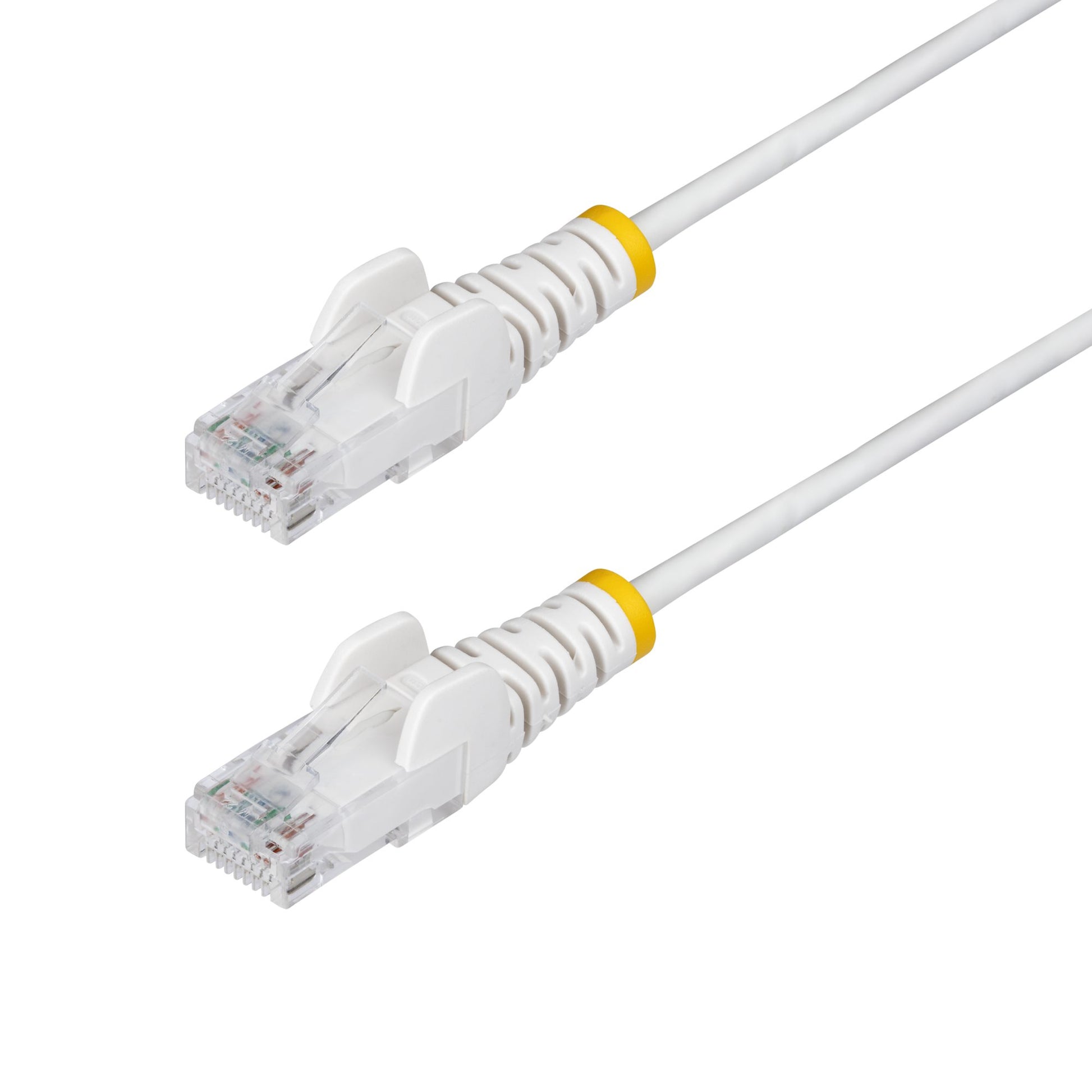 StarTech.com 2m White Slim CAT6 Ethernet Cable, Snagless, 100W PoE, UTP, LSZH, 28AWG Pure Bare Copper Wire, Slim RJ45 Network Patch Cord w/Strain Reliefs, Individually Tested product image