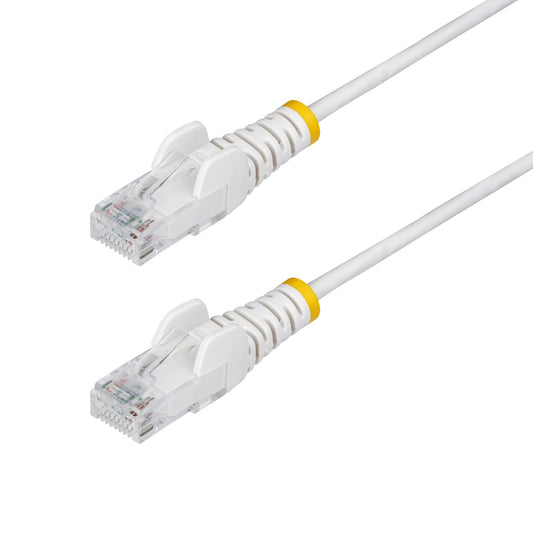 StarTech.com 5m White Slim CAT6 Ethernet Cable, Snagless, 100W PoE, UTP, LSZH, 28AWG Pure Bare Copper Wire, Slim RJ45 Network Patch Cord w/Strain Reliefs, Individually Tested product image