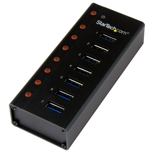 StarTech.com 7-Port USB 3.0 Hub (5Gbps) - Desktop or Wall-Mountable Metal Enclosure product image