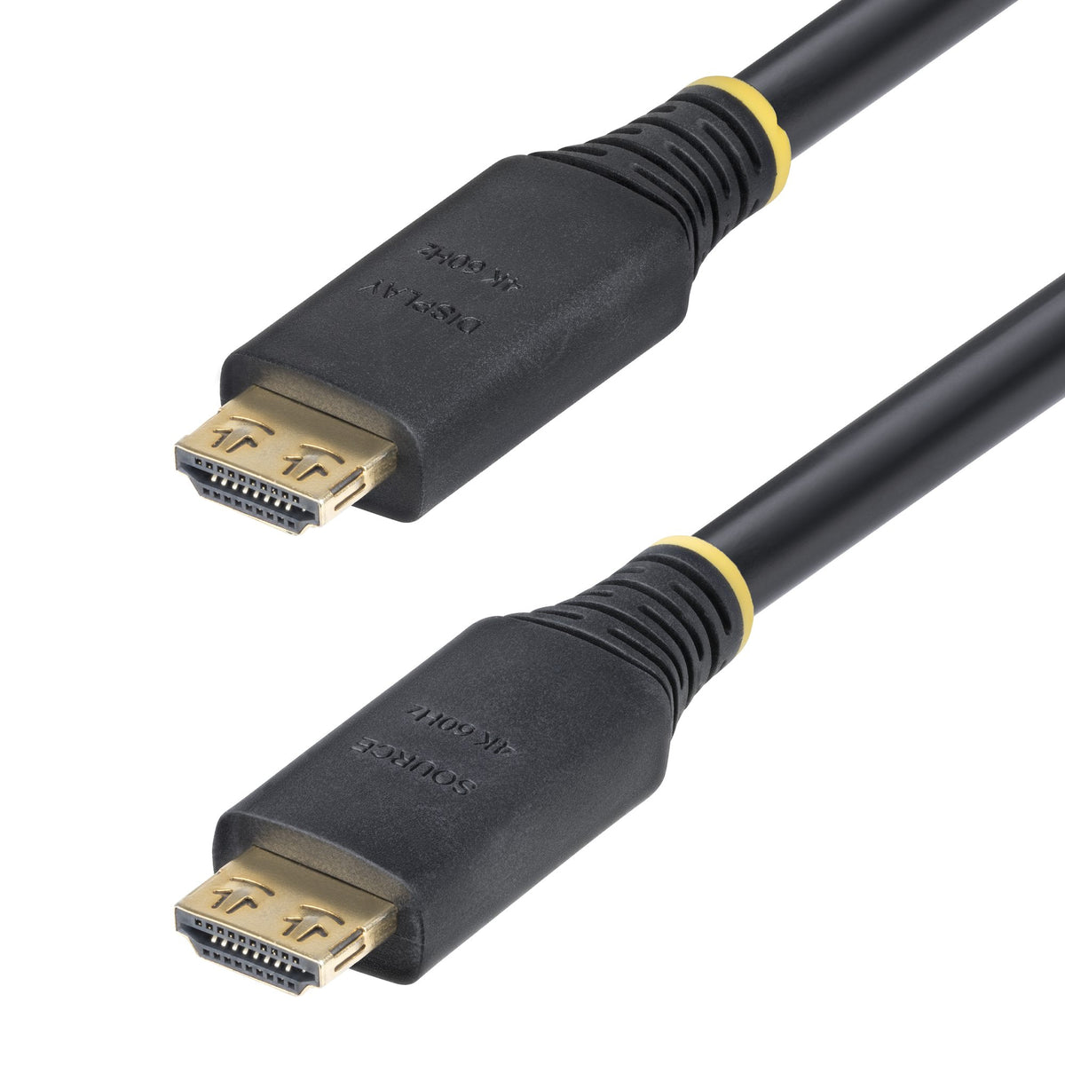 StarTech.com 15m (50ft) Active High Speed HDMI Cable with Gripping Connectors, 4K 60Hz/1440p 144Hz, HDR10/HDCP 2.2/ARC, 18Gbps, UHD HDMI Cord for TV/Monitor/Display, TPE Jacket - StarTech.com
