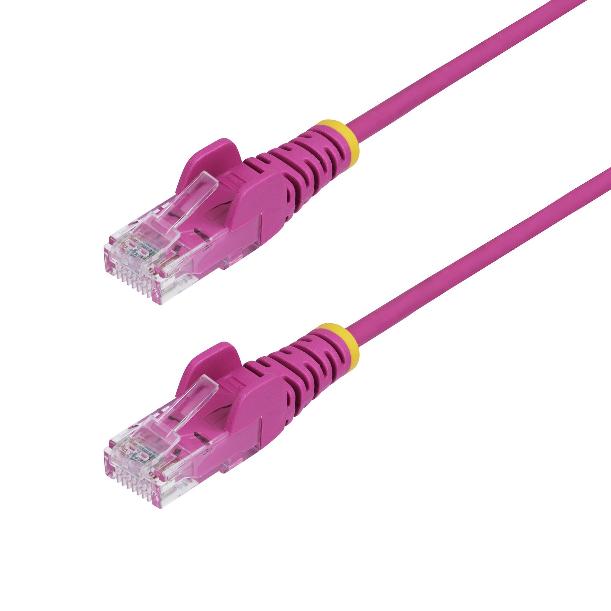 StarTech.com 1.5m Pink Slim CAT6 Ethernet Cable, Snagless, 100W PoE, UTP, LSZH, 28AWG Pure Bare Copper Wire, Slim RJ45 Network Patch Cord w/Strain Reliefs, Individually Tested product image