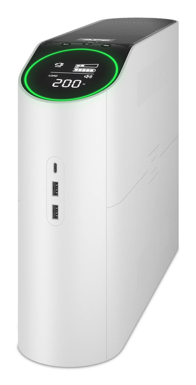 APC Back-UPS Pro for Gaming, 2200VA/1320W, Tower, 230V, 2x UK and 2x IEC C13 outlets, RGB Lights, Pure Sine Wave, Arctic (White) product image