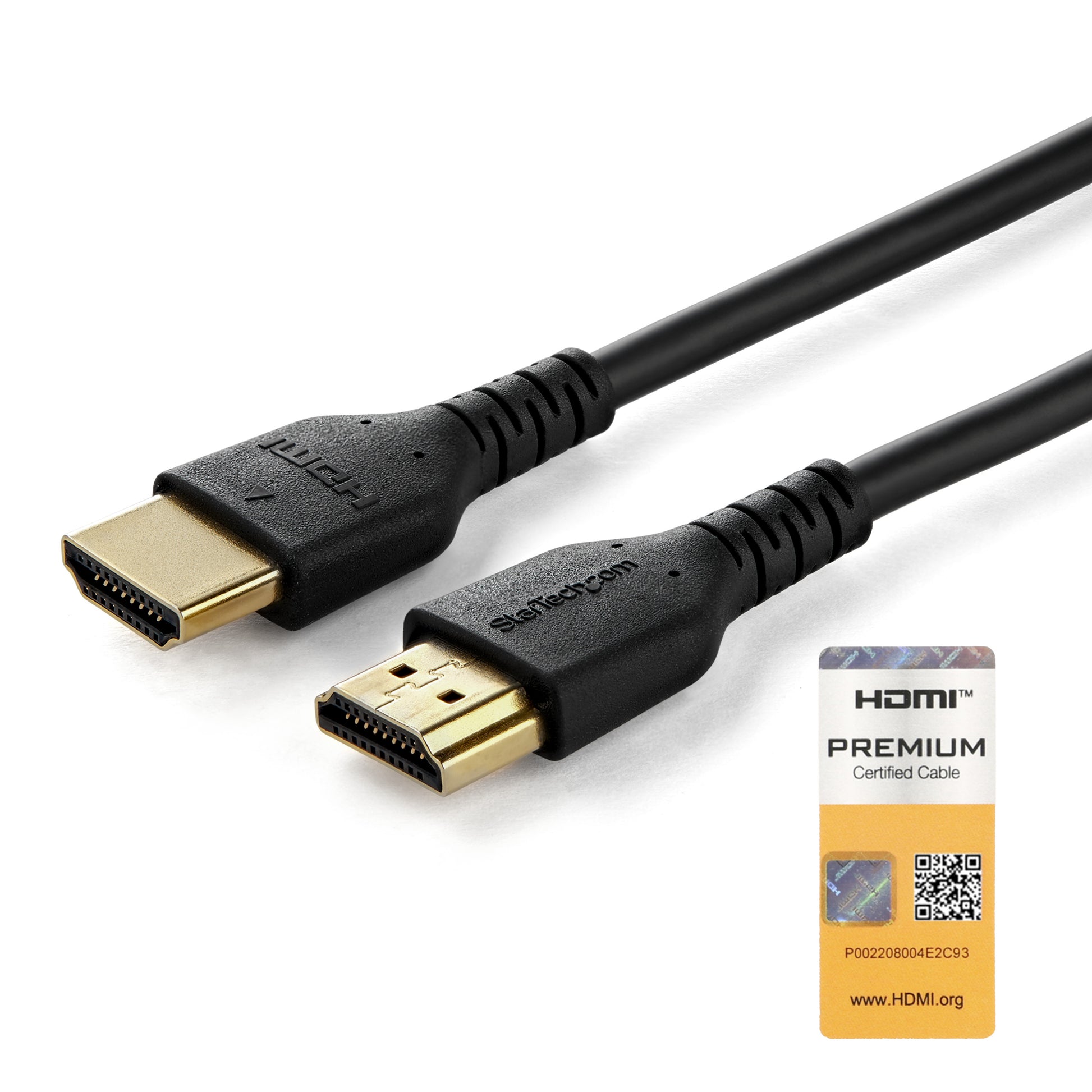 StarTech.com 3ft (1m) Slim HDMI Cable, Flexible Premium Certified HDMI 2.0 Cord with Ethernet, UHD 4K 60Hz HDR10, Durable Aramid Fiber Design with TPE Jacket product image