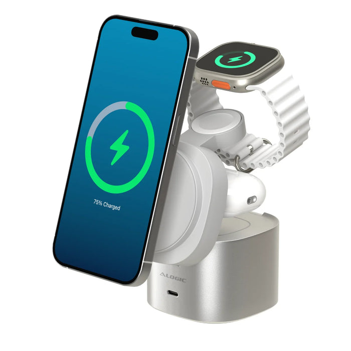 ALOGIC Powerpod 4in1 Qi2 Wless Charging - White (AL41WCPO-WH)