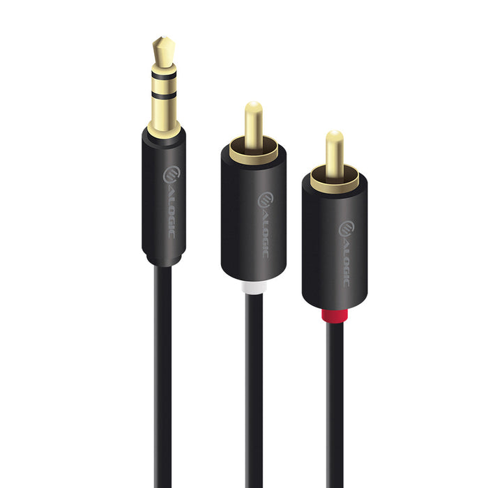 ALOGIC PREMIUM STEREO AUDIO TO 2XRCA STEREO BLK (AD-SPL-02)