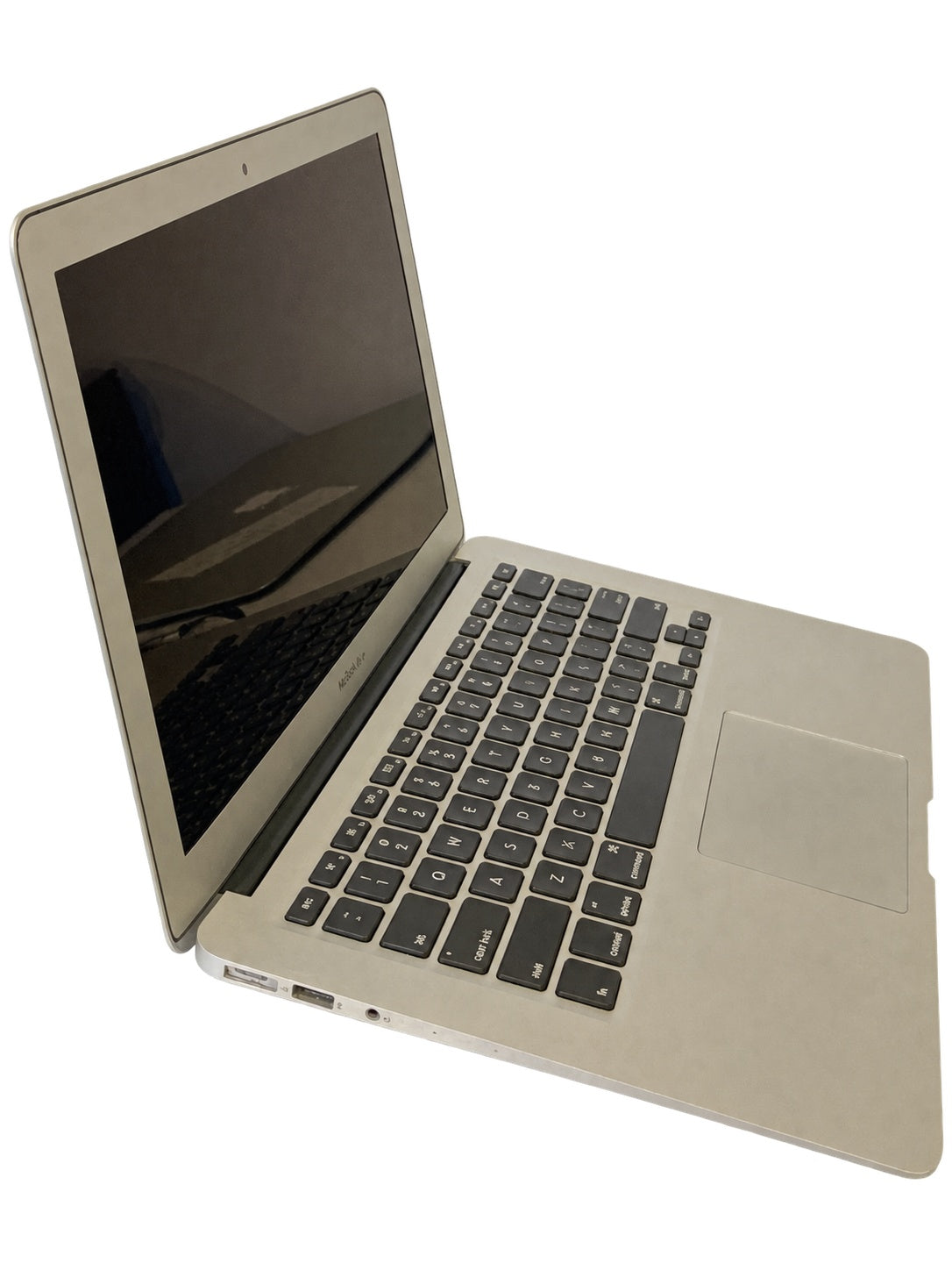 Actual Apple MacBook Air 13.3-inch 2015 angled left view on white background