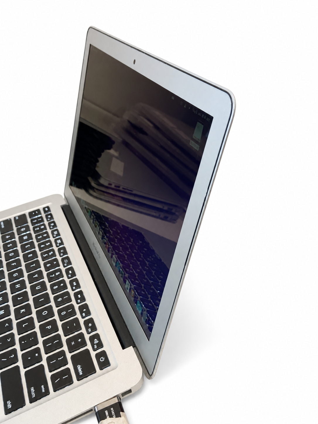 Actual Apple MacBook Air Early 2015 angled right view on white background